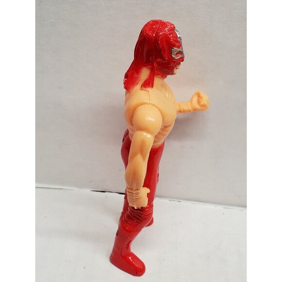 Luchador Action Figure - 5" Muscular & Masked Wrestler - Red Suit - Picture 4 of 7